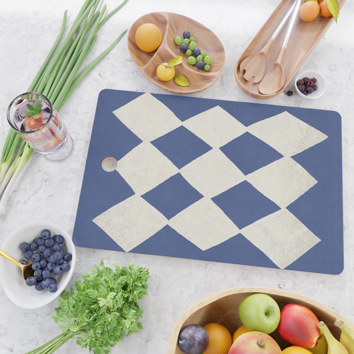 Diamond Pattern Abstract - Dark Blue Cutting Board Gallery Image 2