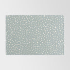Minimalist Pale Painted Smudge Dots Pattern in Light Blue Gray and Cream Rug Gallery Image 2