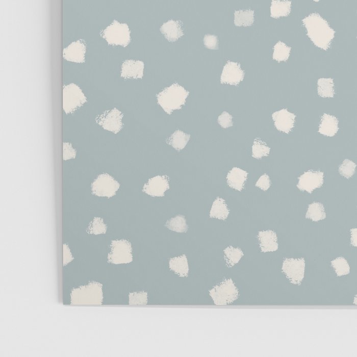 Minimalist Pale Painted Smudge Dots Pattern in Light Blue Gray and Cream Poster Gallery Image 3
