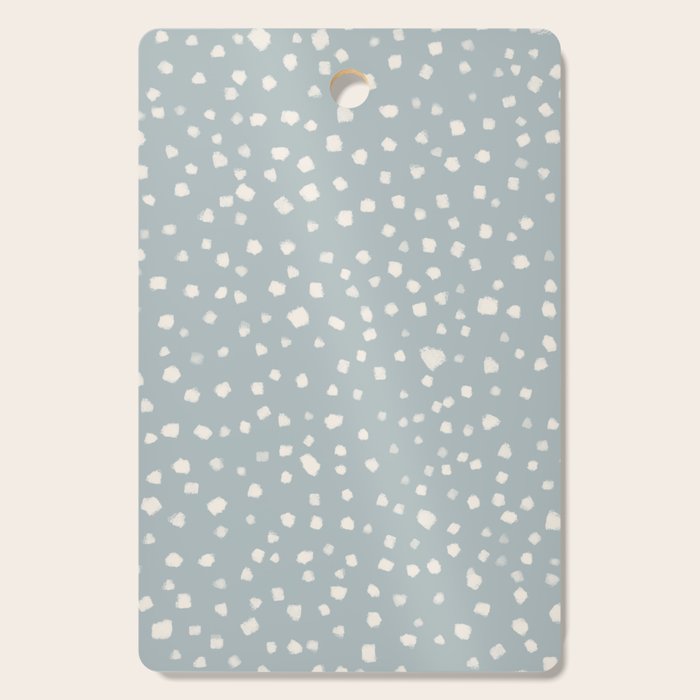 Minimalist Pale Painted Smudge Dots Pattern in Light Blue Gray and Cream Cutting Board Gallery Image 1