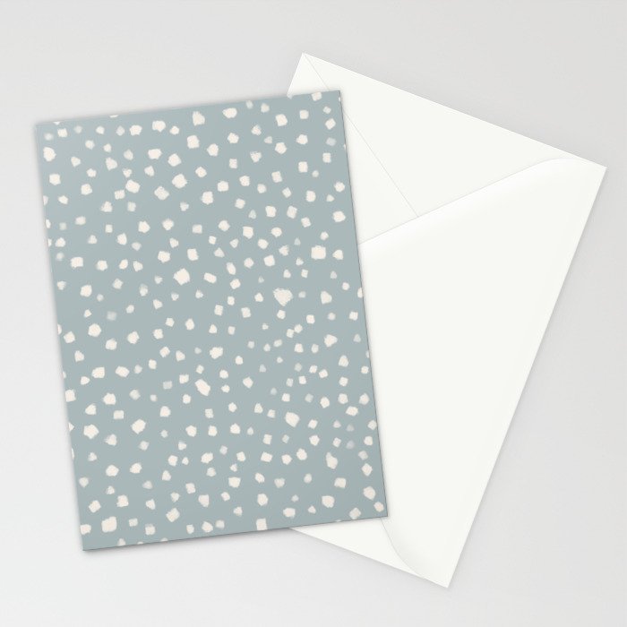 Minimalist Pale Painted Smudge Dots Pattern in Light Blue Gray and Cream Stationery Card Gallery Image 2