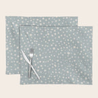 Minimalist Pale Painted Smudge Dots Pattern in Light Blue Gray and Cream Placemat Gallery Image 1