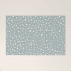 Minimalist Pale Painted Smudge Dots Pattern in Light Blue Gray and Cream Welcome Mat Gallery Image 1