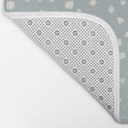 Minimalist Pale Painted Smudge Dots Pattern in Light Blue Gray and Cream Bath Mat Gallery Image 2