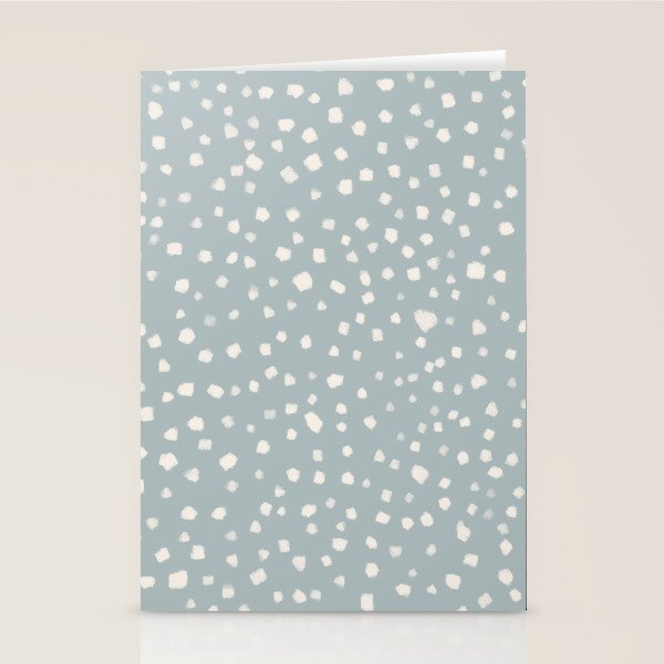 Minimalist Pale Painted Smudge Dots Pattern in Light Blue Gray and Cream Stationery Card Gallery Image 2