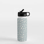 Minimalist Pale Painted Smudge Dots Pattern in Light Blue Gray and Cream Water Bottle Gallery Image 1