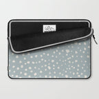 Minimalist Pale Painted Smudge Dots Pattern in Light Blue Gray and Cream Laptop Sleeve Gallery Image 2