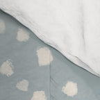 Minimalist Pale Painted Smudge Dots Pattern in Light Blue Gray and Cream Comforter Gallery Image 4