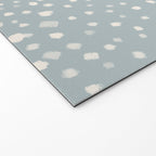 Minimalist Pale Painted Smudge Dots Pattern in Light Blue Gray and Cream Welcome Mat Gallery Image 2