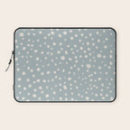 Minimalist Pale Painted Smudge Dots Pattern in Light Blue Gray and Cream Laptop Sleeve Gallery Image 1