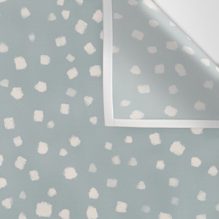 Minimalist Pale Painted Smudge Dots Pattern in Light Blue Gray and Cream Wall Tapestry Gallery Image 3