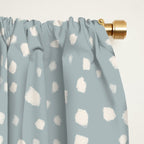 Minimalist Pale Painted Smudge Dots Pattern in Light Blue Gray and Cream Window Curtain Gallery Image 2