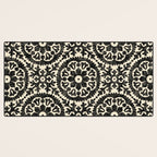 Folk Art Mandala - black and cream Desk Mat Gallery Image 3