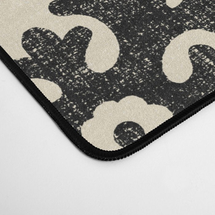 Folk Art Mandala - black and cream Desk Mat Gallery Image 4