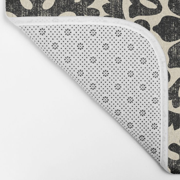 Folk Art Mandala - black and cream Bath Mat Gallery Image 2