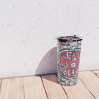 Large Medallion Bokhara Suzani  Uzbekistan Embroidery Print Travel Mug Gallery Image 4