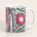 Large Medallion Bokhara Suzani  Uzbekistan Embroidery Print Coffee Mug Gallery Image 1