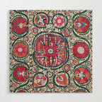 Large Medallion Bokhara Suzani  Uzbekistan Embroidery Print Wood Wall Art Gallery Image 1