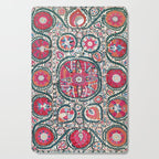 Large Medallion Bokhara Suzani  Uzbekistan Embroidery Print Cutting Board Gallery Image 1