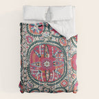 Large Medallion Bokhara Suzani  Uzbekistan Embroidery Print Comforter Gallery Image 6