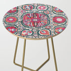 Large Medallion Bokhara Suzani  Uzbekistan Embroidery Print Side Table Gallery Image 2