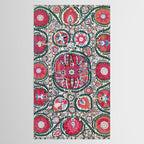 Large Medallion Bokhara Suzani  Uzbekistan Embroidery Print Tablecloth Gallery Image 2