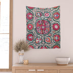Large Medallion Bokhara Suzani  Uzbekistan Embroidery Print Wall Tapestry Gallery Image 2