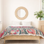 Large Medallion Bokhara Suzani  Uzbekistan Embroidery Print Duvet Cover Gallery Image 3