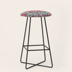 Large Medallion Bokhara Suzani  Uzbekistan Embroidery Print Stool Gallery Image 1