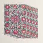 Large Medallion Bokhara Suzani  Uzbekistan Embroidery Print Wrapping Paper Gallery Image 3