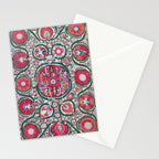 Large Medallion Bokhara Suzani  Uzbekistan Embroidery Print Stationery Card Gallery Image 2