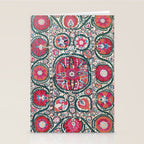 Large Medallion Bokhara Suzani  Uzbekistan Embroidery Print Stationery Card Gallery Image 2