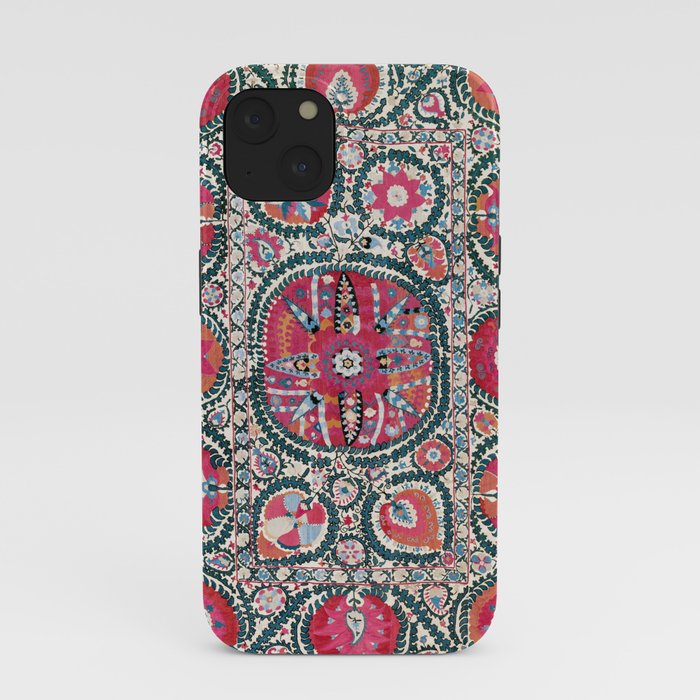 Large Medallion Bokhara Suzani  Uzbekistan Embroidery Print iPhone Case Gallery Image 37