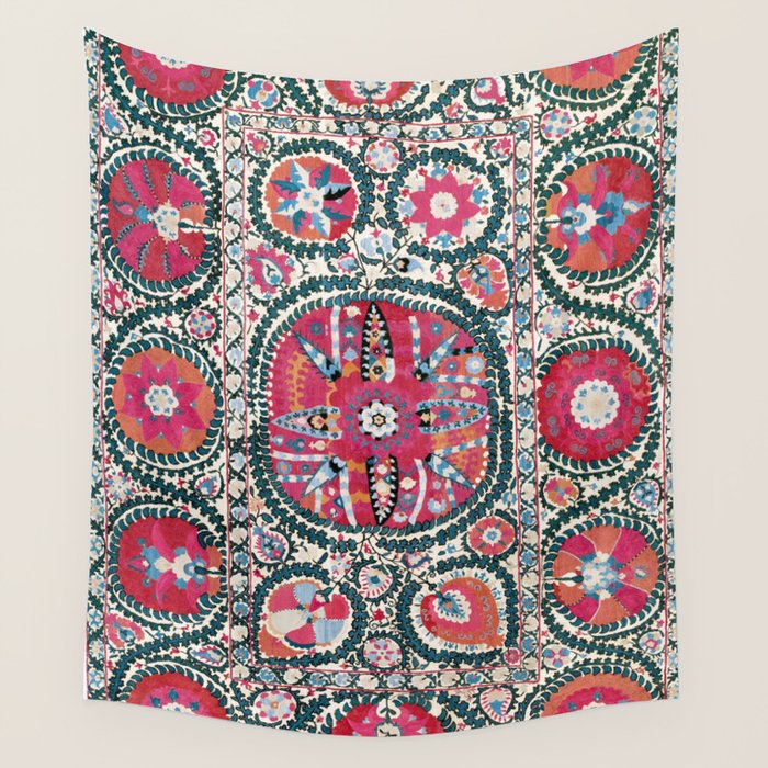 Large Medallion Bokhara Suzani  Uzbekistan Embroidery Print Wall Tapestry Gallery Image 4