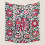 Large Medallion Bokhara Suzani  Uzbekistan Embroidery Print Wall Tapestry Gallery Image 4