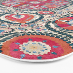Large Medallion Bokhara Suzani  Uzbekistan Embroidery Print Bath Mat Gallery Image 3