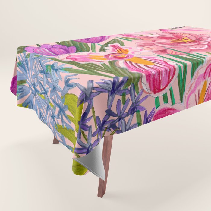 Boho wild flowers bouquet Tablecloth Gallery Image 1