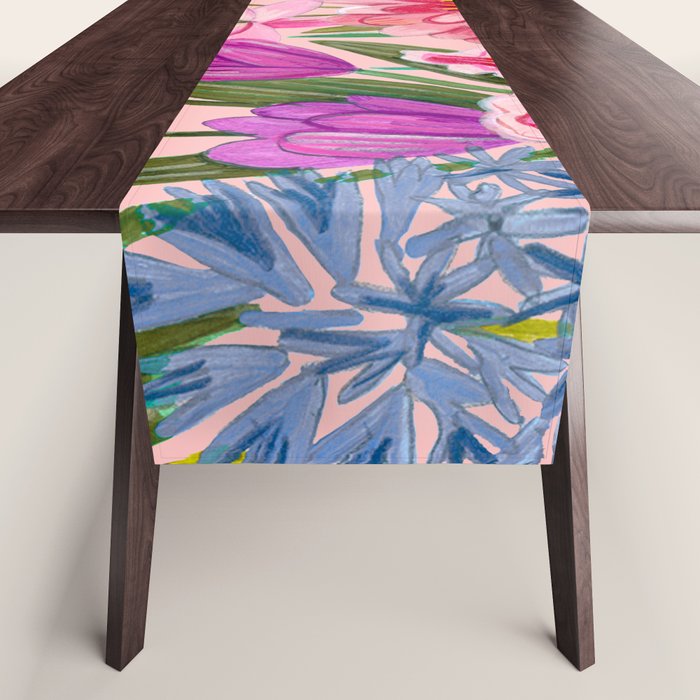 Boho wild flowers bouquet Table Runner Gallery Image 1