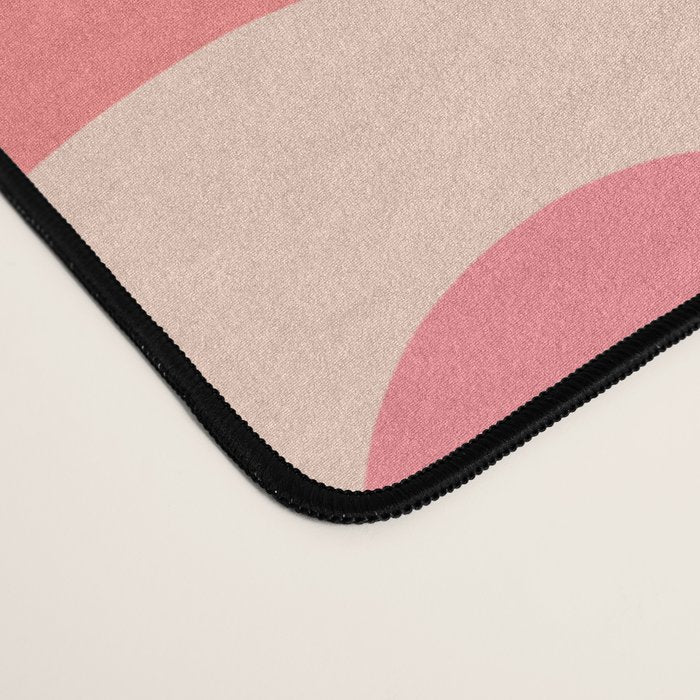 Mod Swirl Retro Abstract Pattern in Pink and Blush Desk Mat Gallery Image 4