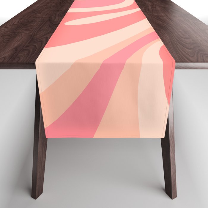 Mod Swirl Retro Abstract Pattern in Pink and Blush Table Runner Gallery Image 1