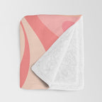 Mod Swirl Retro Abstract Pattern in Pink and Blush Throw Blanket Gallery Image 3