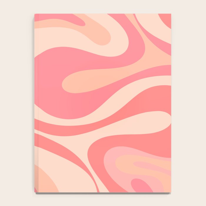 Mod Swirl Retro Abstract Pattern in Pink and Blush Notebook Gallery Image 4