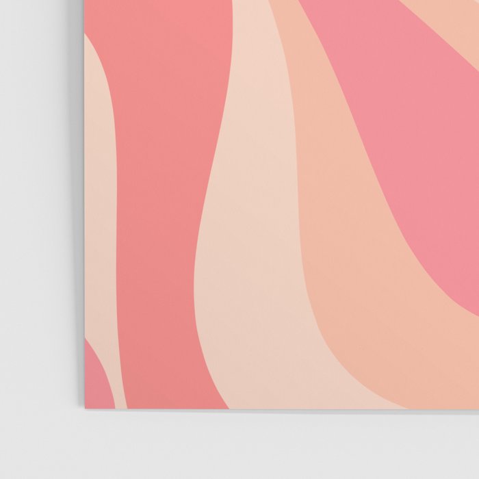 Mod Swirl Retro Abstract Pattern in Pink and Blush Poster Gallery Image 3