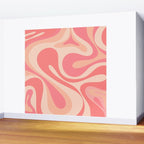 Mod Swirl Retro Abstract Pattern in Pink and Blush Wall Mural Gallery Image 2
