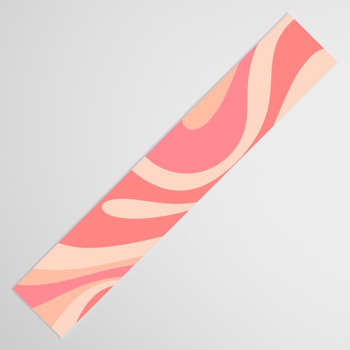 Mod Swirl Retro Abstract Pattern in Pink and Blush Table Runner Gallery Image 3