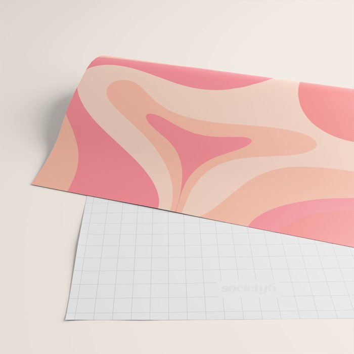 Mod Swirl Retro Abstract Pattern in Pink and Blush Wrapping Paper Gallery Image 2