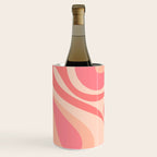 Mod Swirl Retro Abstract Pattern in Pink and Blush Wine Chiller Gallery Image 1