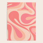Mod Swirl Retro Abstract Pattern in Pink and Blush Poster Gallery Image 4