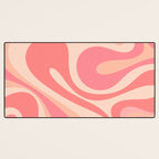 Mod Swirl Retro Abstract Pattern in Pink and Blush Desk Mat Gallery Image 3