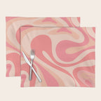 Mod Swirl Retro Abstract Pattern in Pink and Blush Placemat Gallery Image 1